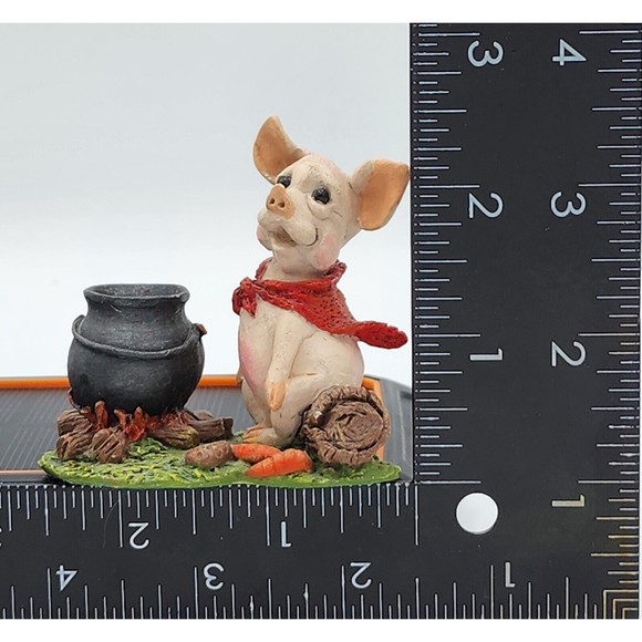 Pig with Cauldron Calabar Creations Pig Hollow Pete Apsit figurine 1994 Vintage - Picture 7 of 8